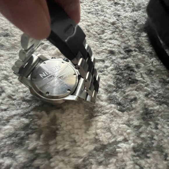 Men's Nixon Ranger Chrono wrist watch 3 tone Black Silver Golf - Picture 3 of 3